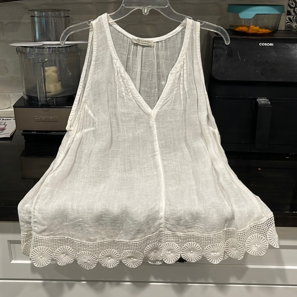Harris Cotton Resort Collection 100% Linen Sleeveless Blouse